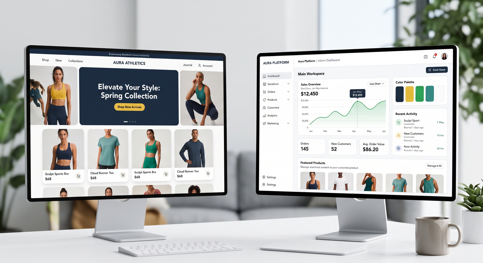 E-commerce software interface